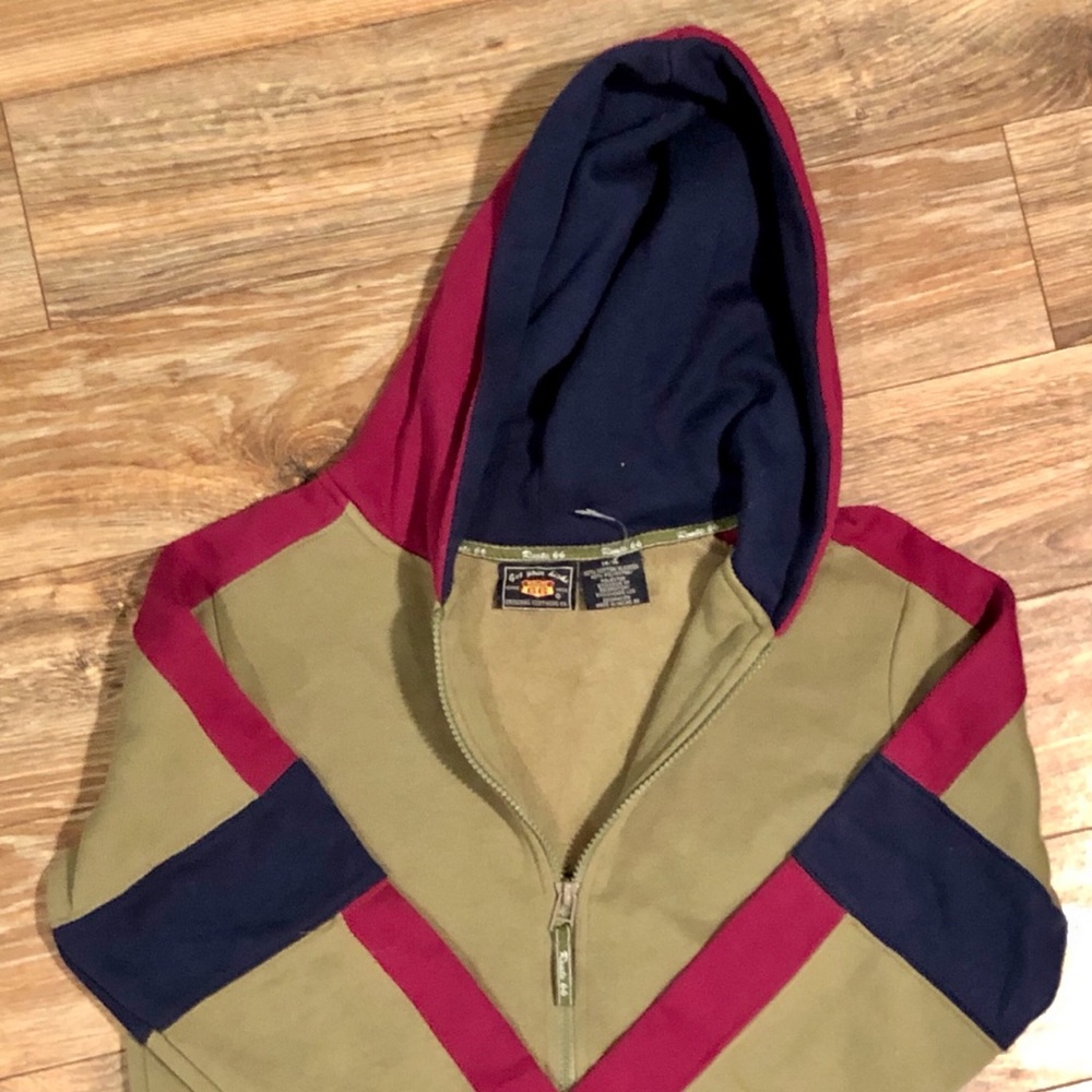Route 66 | Tan / Pink / Navy | Girls Zip-up Hoodie - Picture 8 of 12
